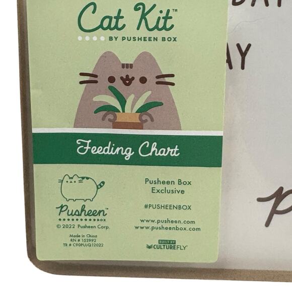 BRAND NEW Pusheen Box Cat Kit Feeding Chart Reminder Dry Erase Board Spring 2022 - Picture 5 of 10